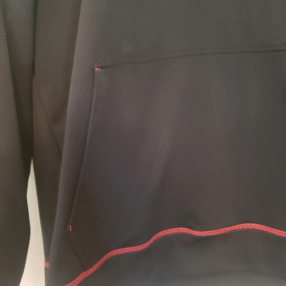 Under Armour Loose Fit Black Red Hooded Sweatshirt Hoodie Large - Picture 3 of 7